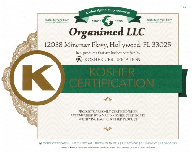 1-1 Organimed LLC _OK KOSHER_Certification